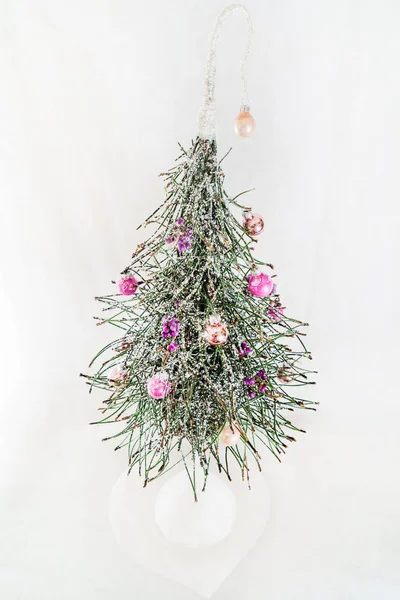 Homemade Christmas Tree Close — Stock Photo, Image