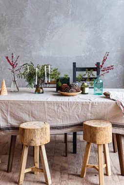 Noel ve tatil için Masa Dekorasyonu