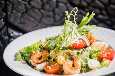 salata karides, yakın çekim