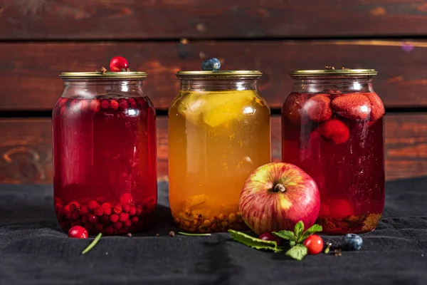 Diferente Tipo Compota Bebida Frutas —  Fotos de Stock