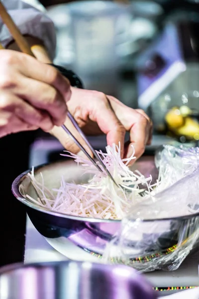 Chef Kok Het Werk Close — Stockfoto