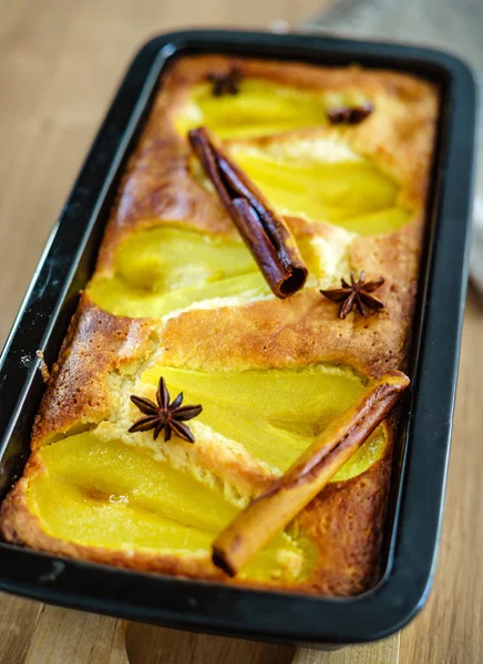 Gâteau Aux Poires Cardamome Heure Hiver — Photo