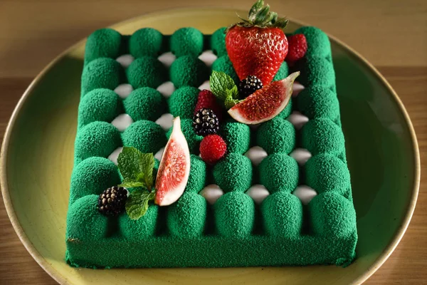 Mousse Cake Fresh Berries — Stock Photo, Image