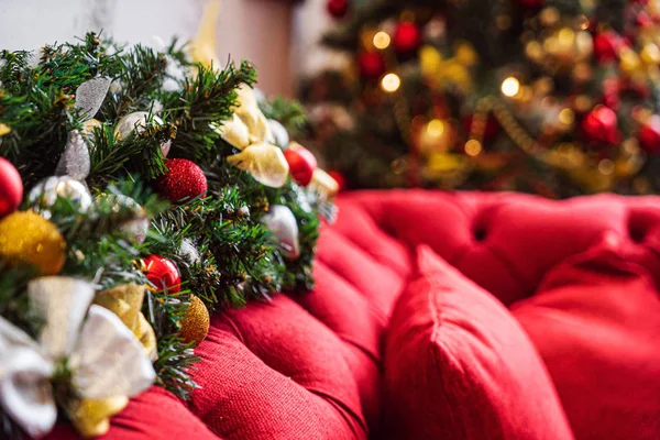 Bela Árvore Natal Com Bolas — Fotografia de Stock