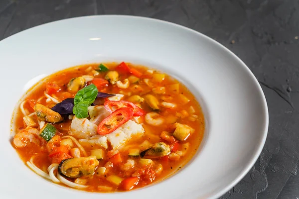 Sopa Mariscos Con Verduras — Foto de Stock