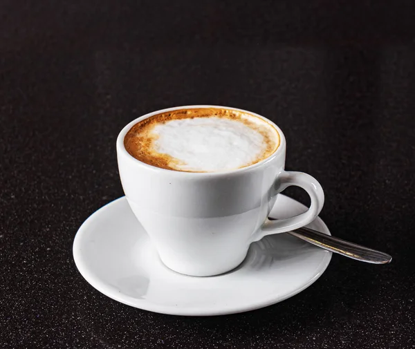 Cappuccino Černém Pozadí — Stock fotografie