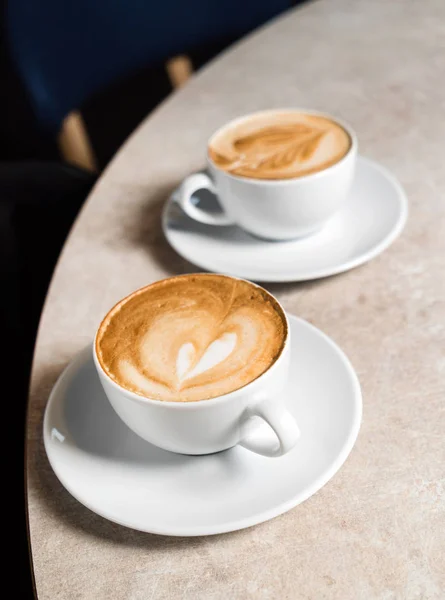 Filiżanki Cappuccino Zbliżenie — Zdjęcie stockowe