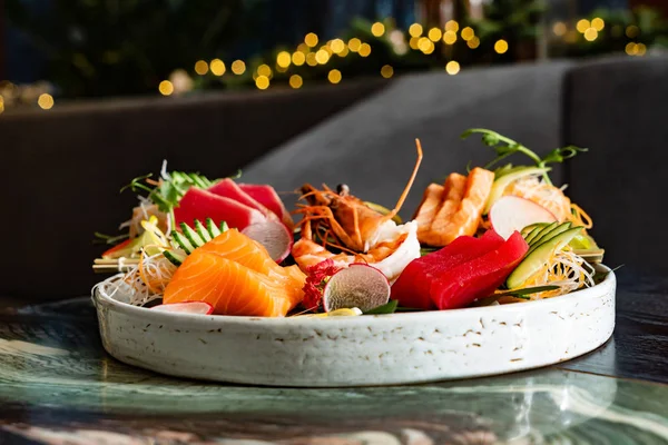 Sashimi Definido Restaurante Japonês — Fotografia de Stock