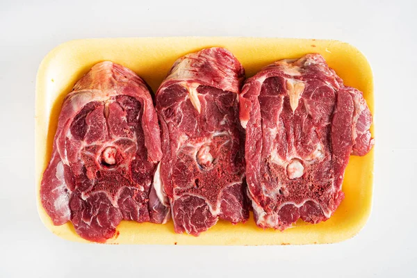Schapenvlees Witte Achtergrond — Stockfoto