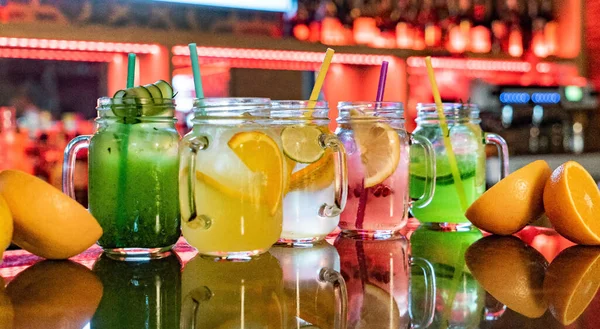 fresh lemonade with herbs and fruits