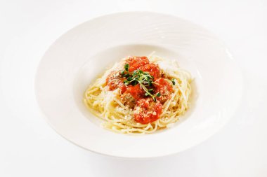 köfte, spagetti yakın çekim