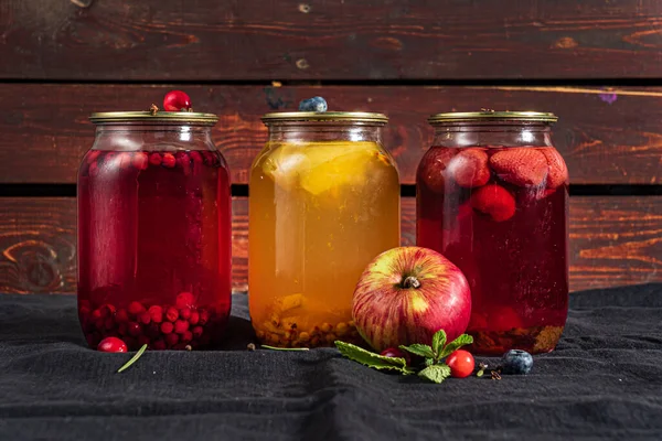 Diferente Tipo Compota Bebida Frutas —  Fotos de Stock