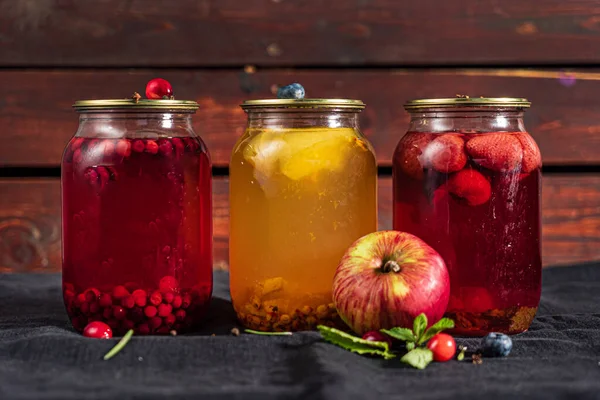 Diferente Tipo Compota Bebida Frutas —  Fotos de Stock