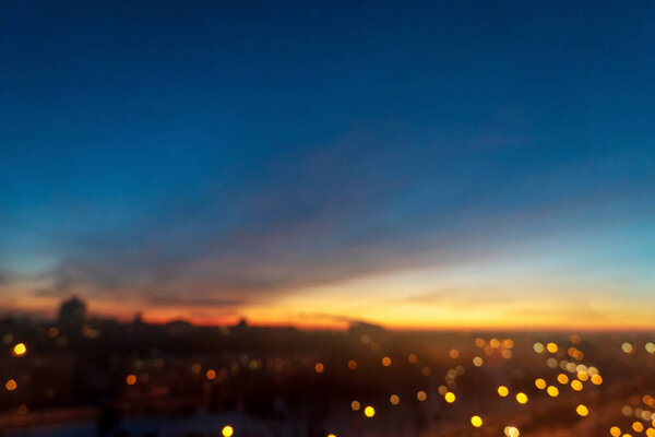 Sunset over city, nice sunset sky