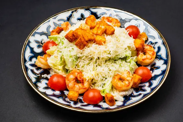 Salad Chicken Shrimps — Stock Photo, Image
