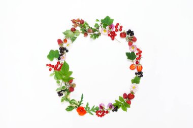 Yaz konsepti - taze çiçekler ve böğürtlen