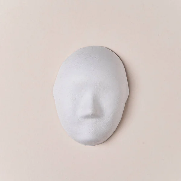 White Paper Mache Mask Top View — Stock Photo, Image