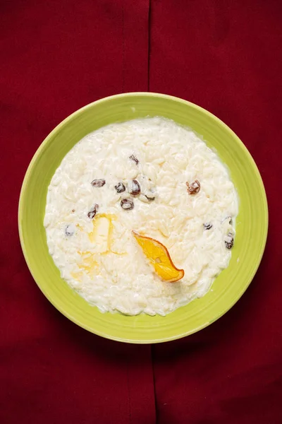 Rice Pudding Raisins Butter — Stock Photo, Image