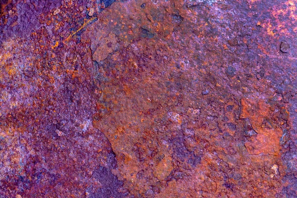 Multicolored Background Rusty Metal Surface Flaking Cracking Textur — Stock Photo, Image