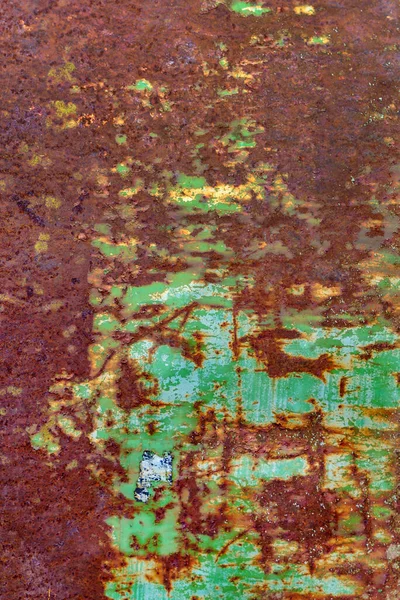 Multicolored Background Rusty Metal Surface Flaking Cracking Textur — Stock Photo, Image