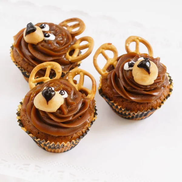Teddy Bear Cupcakes White — Stock Photo, Image
