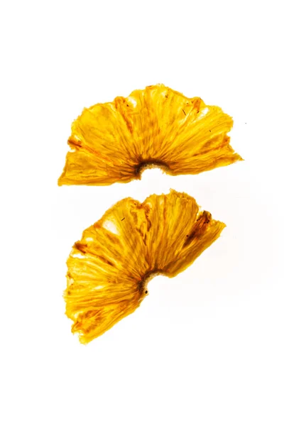 Frukt Chips Den Vita Bakgrunden — Stockfoto