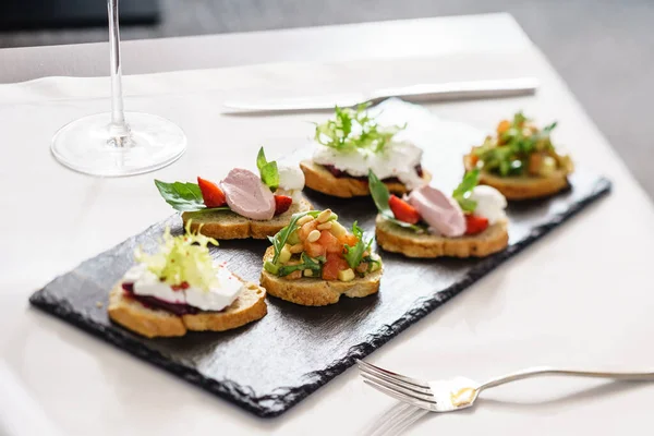 Different Kinds Canape — Stock Photo, Image