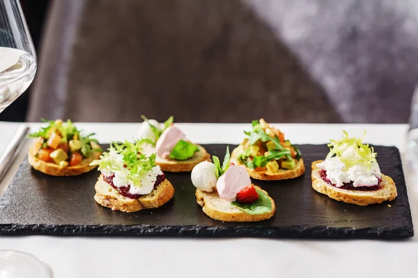 Different Kinds Canape — Stock Photo, Image