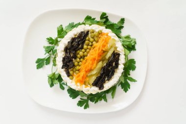 Kış salatası, yakın çekim.