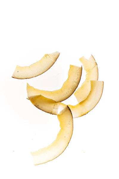 Chips Frutas Fundo Branco — Fotografia de Stock