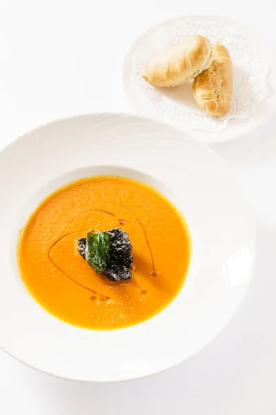 Zuppa Crema Zucca Vicino — Foto Stock