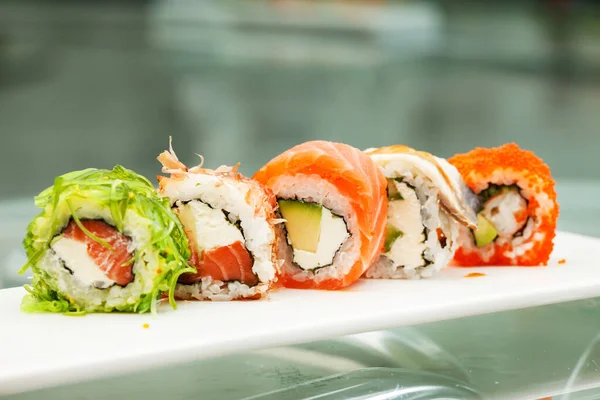 Smaklig Sushi Närbild — Stockfoto