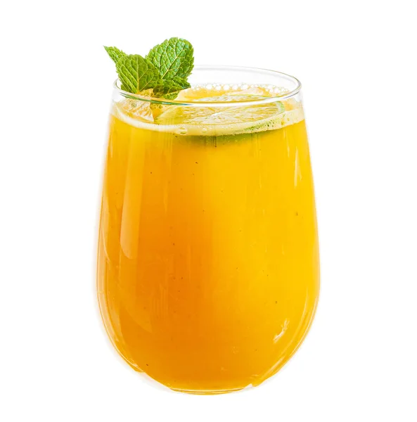 Frischer Orangensaft Auf Weiß — Stockfoto