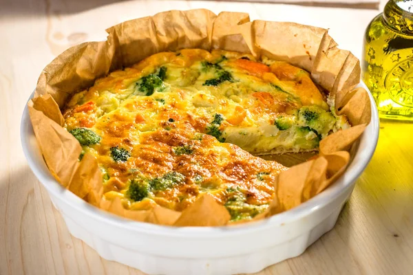 Homemade vegetable quiche — Stock Photo, Image