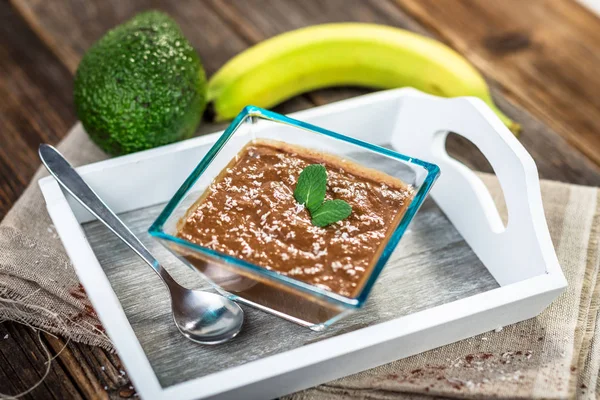 Vegan chocolade pudding — Stockfoto