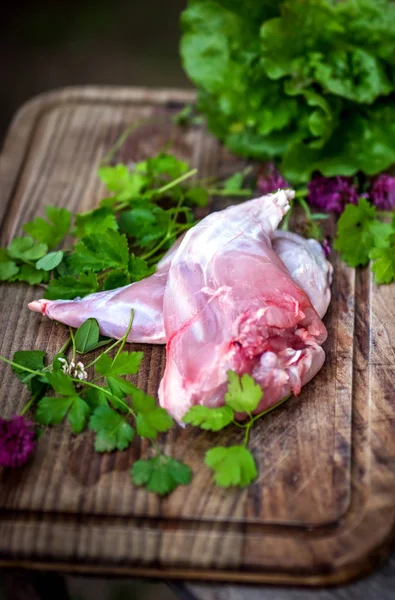 生の新鮮なウサギの肉 — ストック写真