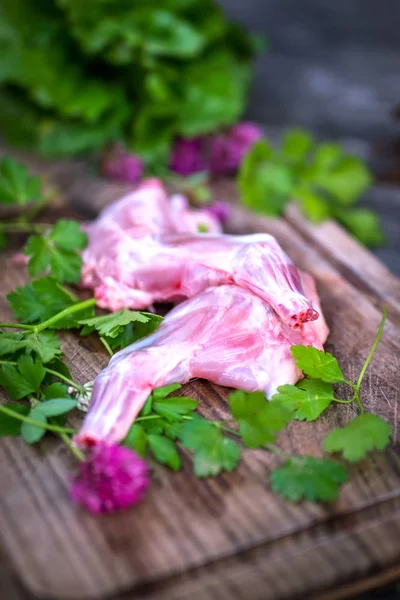 生の新鮮なウサギの肉 — ストック写真