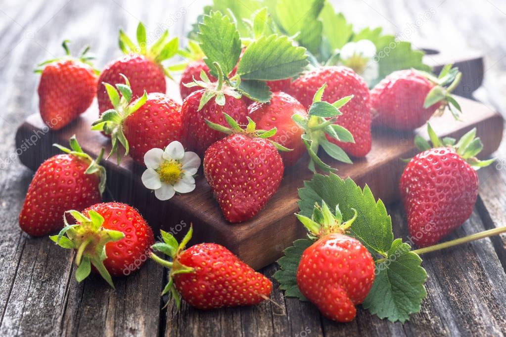 Fresh strawberries on  background