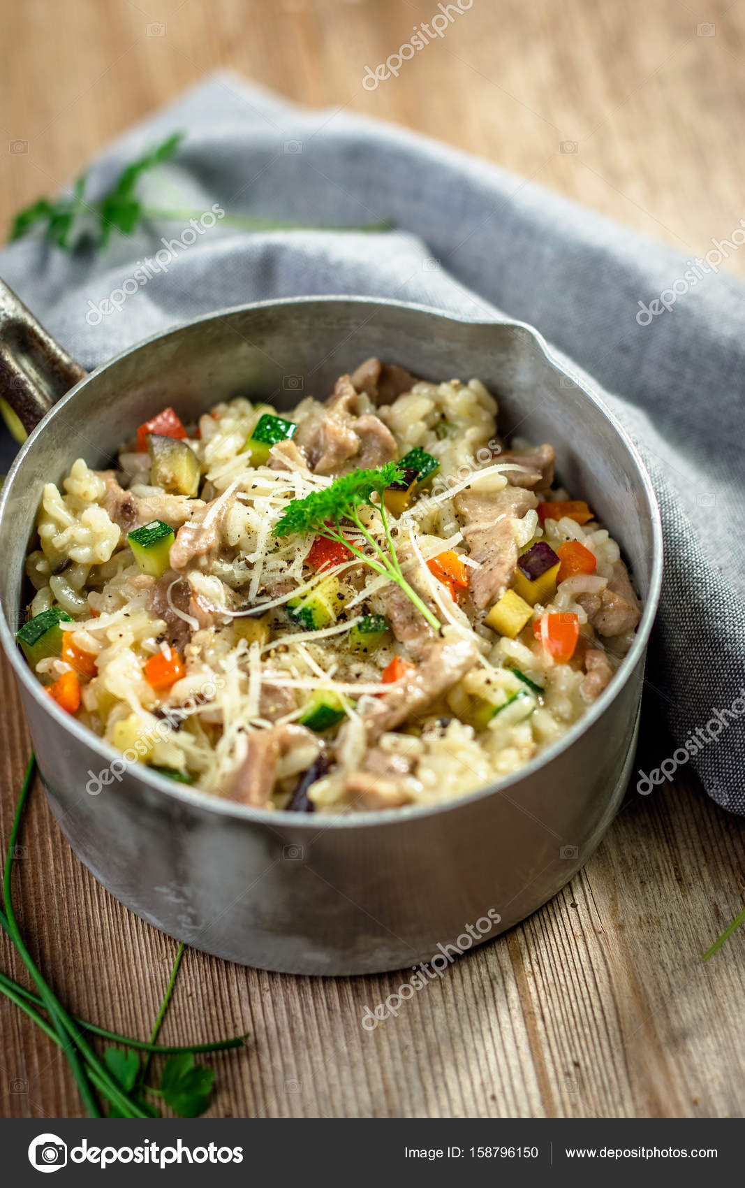 Risotto de carne y verduras