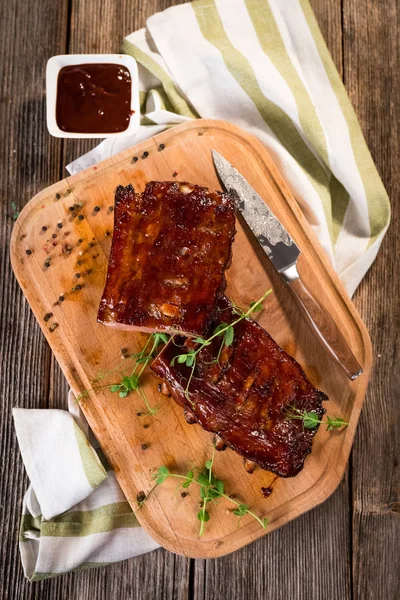 Geräucherte Schweinebraten Vom Grill Von Oben — Stockfoto