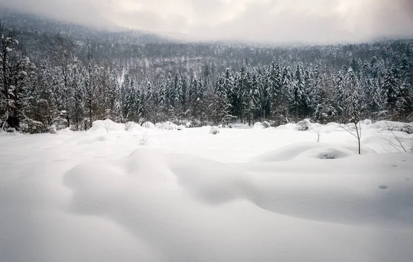 Zima Krajobraz Snowy Góry — Zdjęcie stockowe