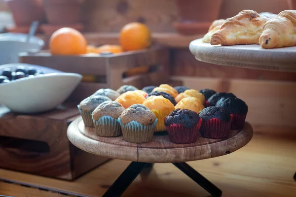Zelfgemaakte Muffins Met Chocolade Room — Stockfoto