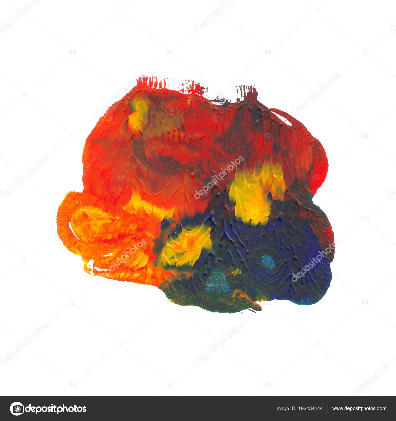 Monotyped Tache De Peinture Acrylique Image Vectorielle Enkaparmur