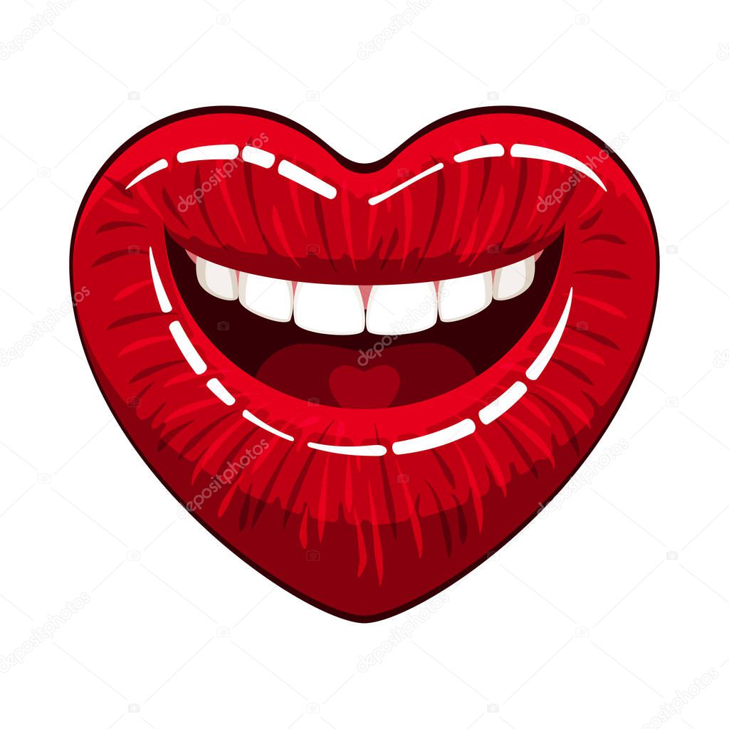 Heart shape lips — Stock Vector © nrey_ad 129025208