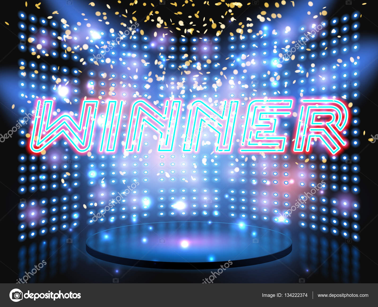 勝者レタリング ステージ ストックベクター C Nrey Ad