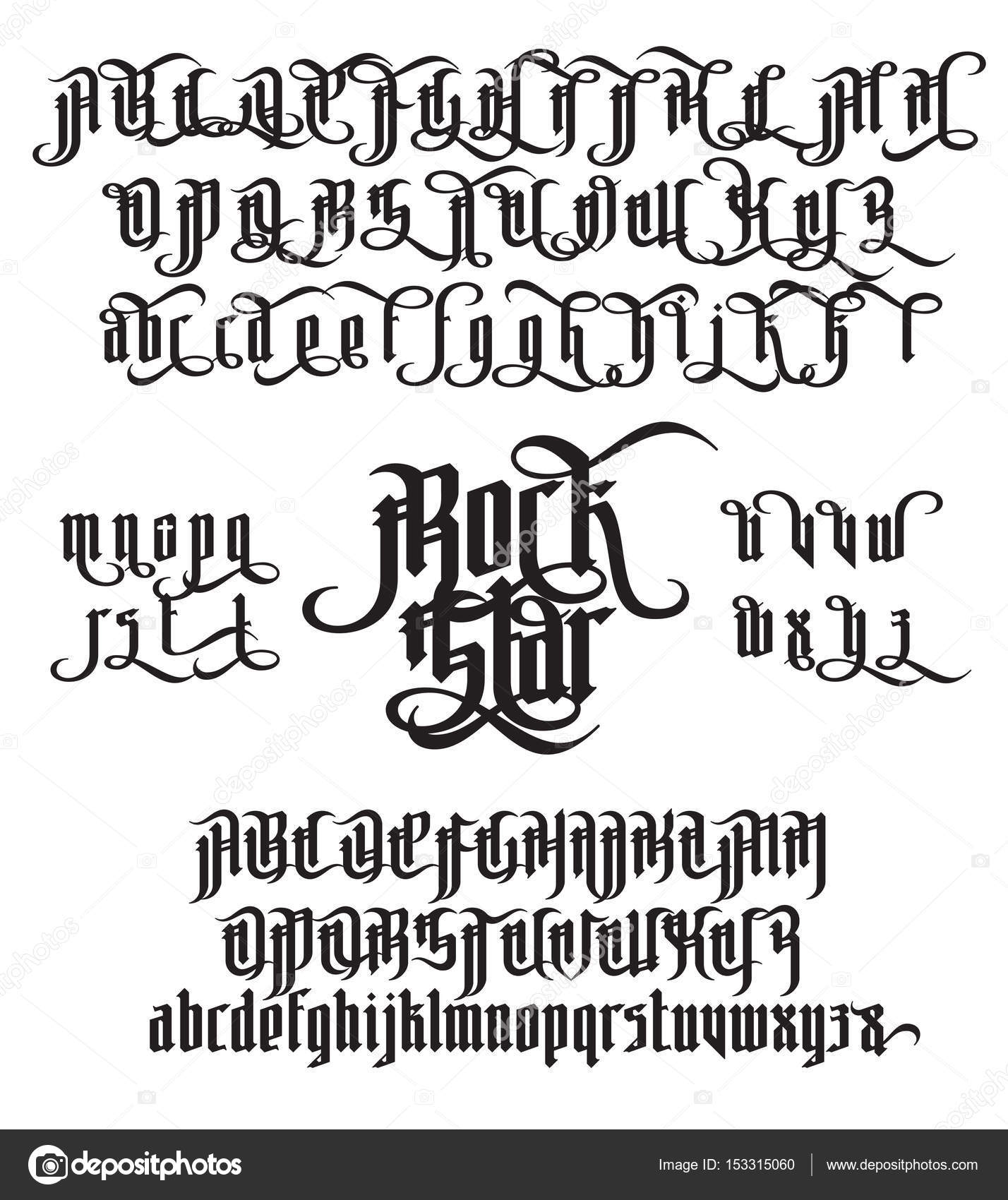scrittura gotica alfabeto scarica