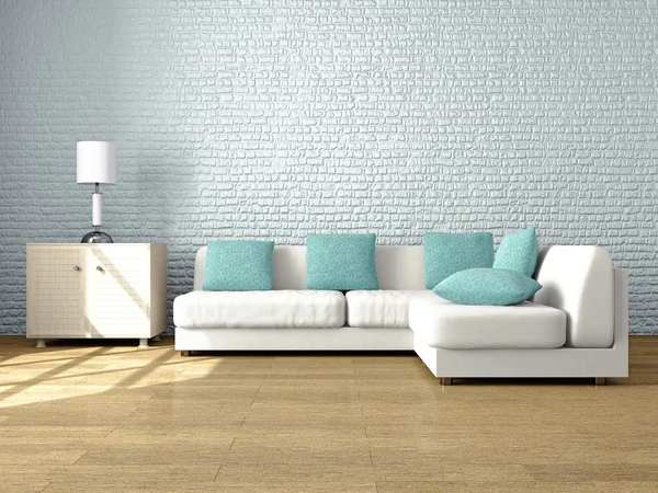 Moderno Interno minimalista di un soggiorno — Foto Stock