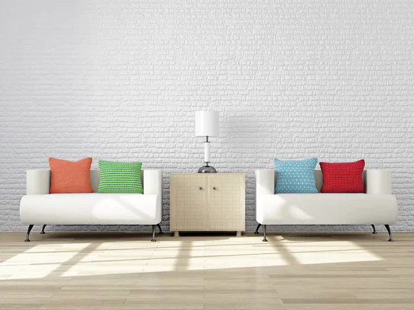 Bir oturma odası ve modern bir iç — Stok fotoğraf
