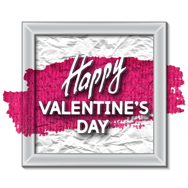 Happy Valentine's Day Unusual Festive Card with Acrylic Stain — Stock Vector