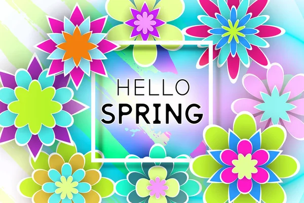 Hello Spring Vector Illustration — Stock Vector